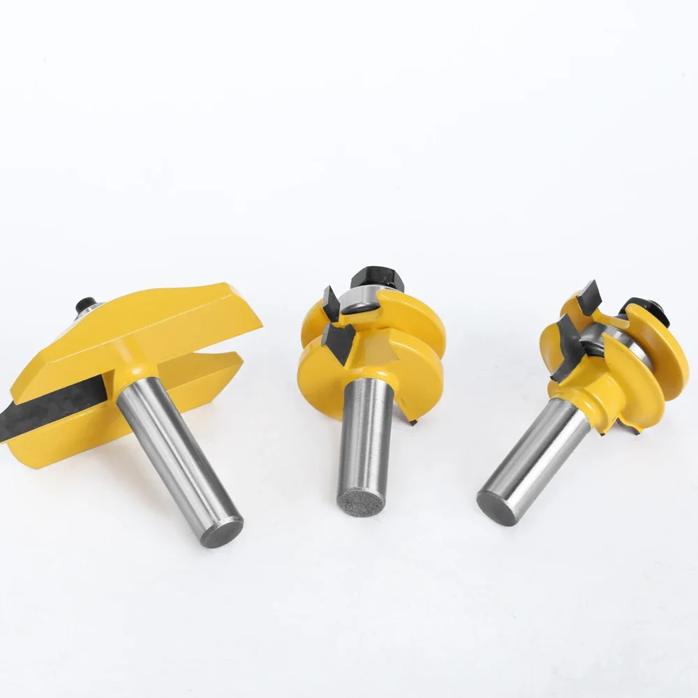 12MM 1/2" Shank 3pcs Large Rail & Stile Ogee Blade Cutter 3" Panel Cabinet Router Bit Set Door Tenon Knife for Wood Tools
