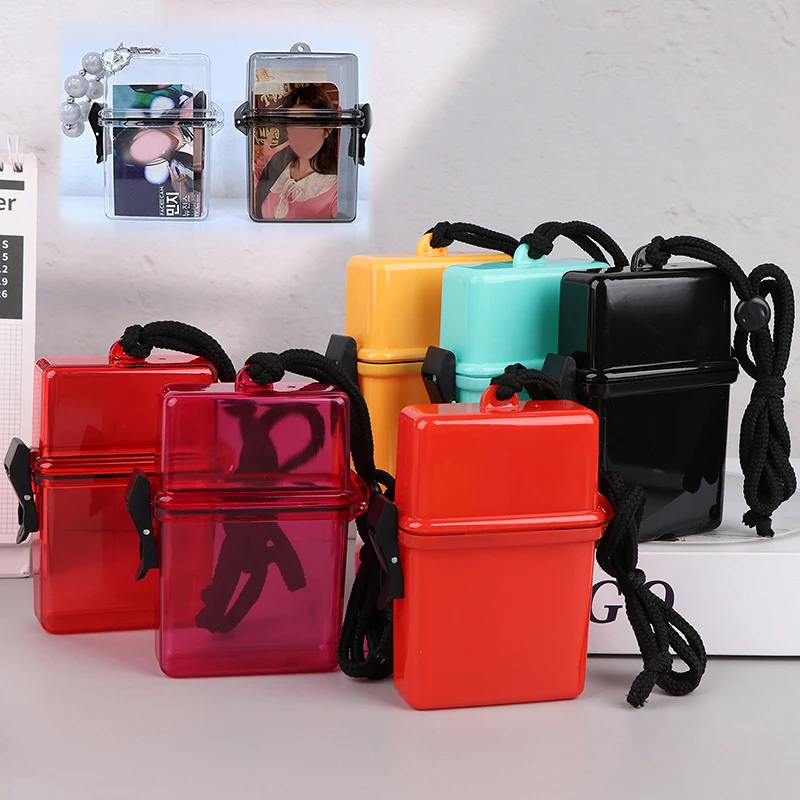

Photocards Storage Box Kpop Idol Photo Card Holder Boxes With Rope Kawaii Album Case Container Portable Sleeve Storage Box