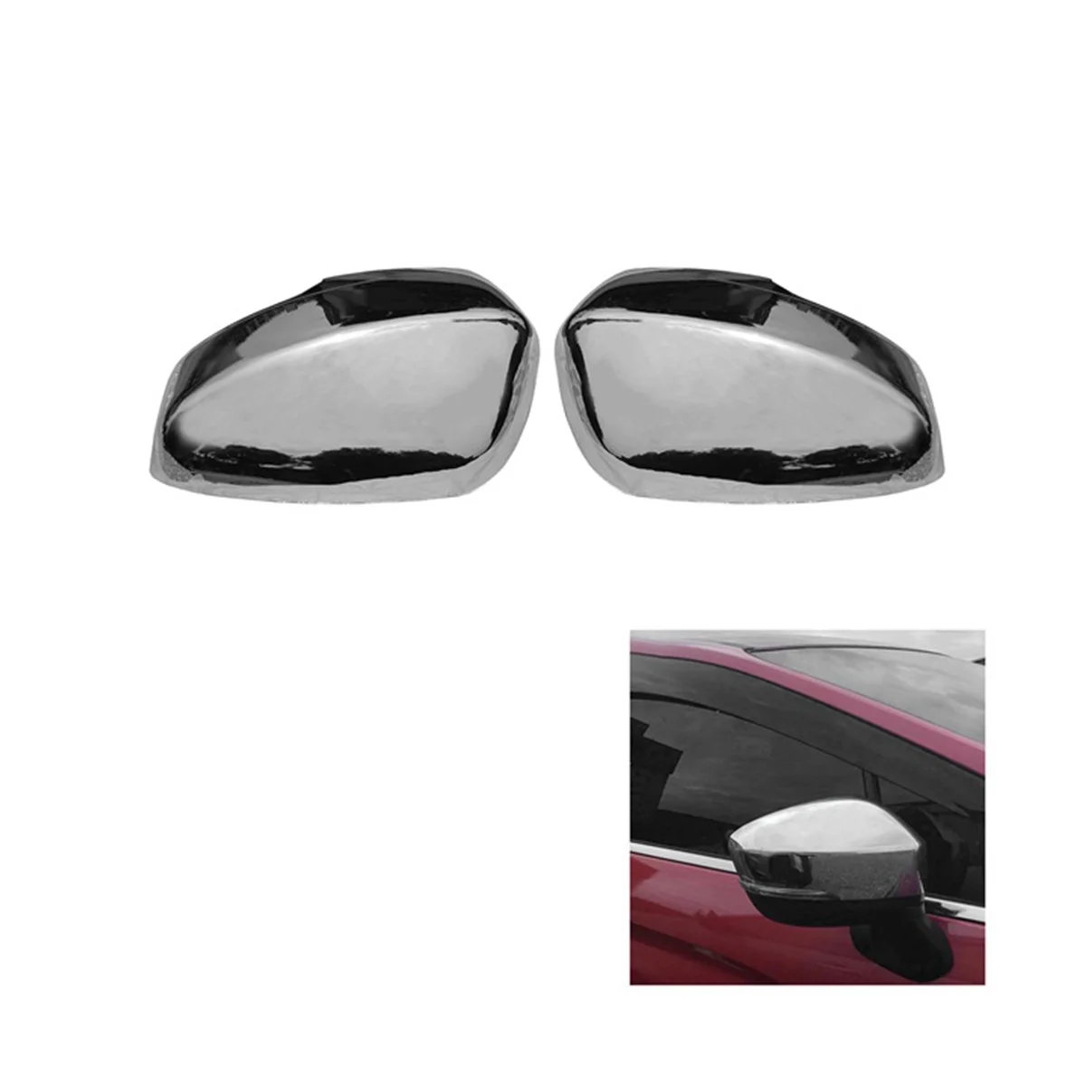 Chrome Rearview Side Glass Mirror Cover Trim Frame Side Mirror Caps Replacement for Xpander 2017 2018