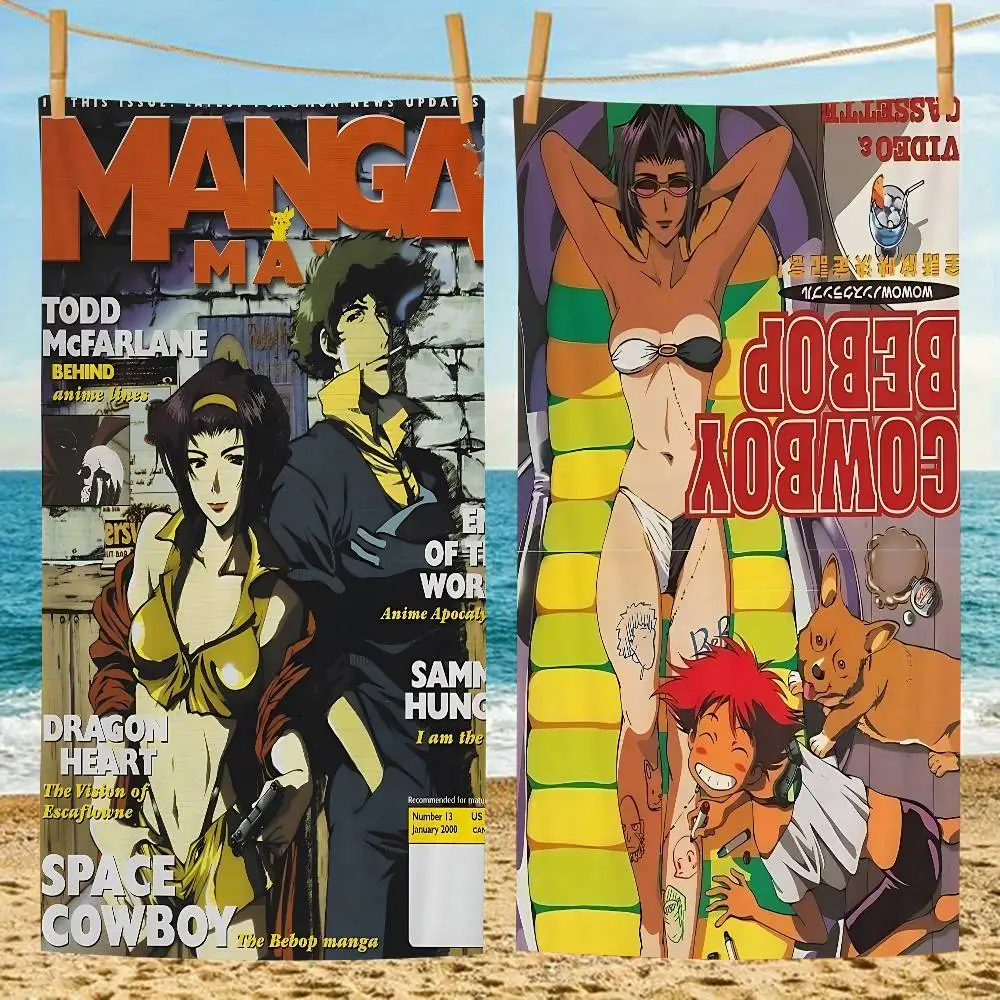 C-CowboyS B-BebopS Anime Big Microfiber Beach Towels Quick Dry Towel Sand Beach Towels Pool Towel for Travel Swim Pool Yoga