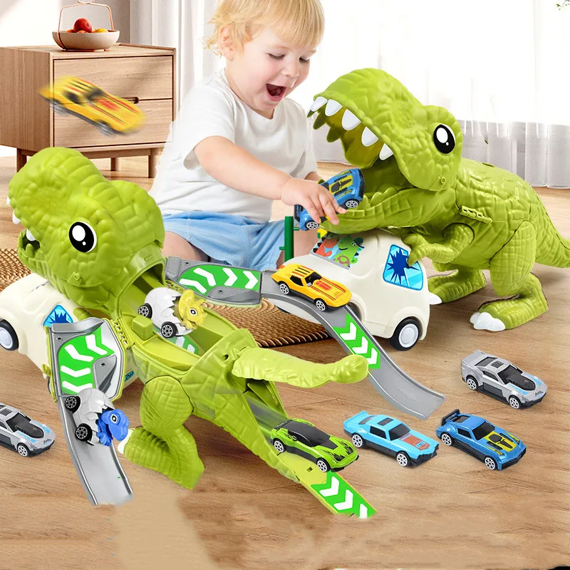 Simulated Dinosaur Toy Car Model Birthday Gift Dinosaur Truck Vehicle Dino Animal Model  Truck Game Children Birthday Gifts