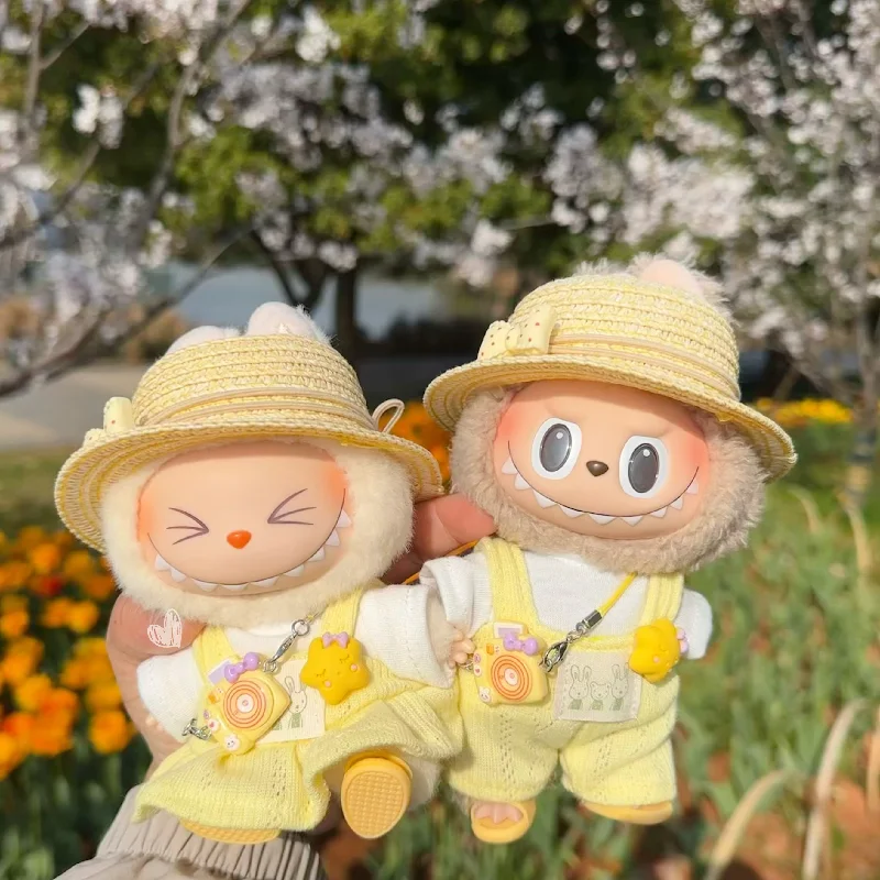 

For Clothing 17cm Labubu Clothes Heartbeat Macaron Vinyl Labubu Doll Clothes For Changing Or Changing Other Cotton Dolls Clothes