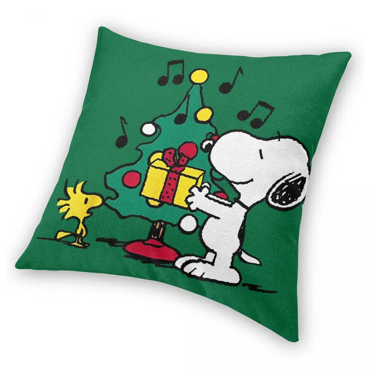 سنوبي وودستوك عطلة شجرة عيد الميلاد المخدة المطبوعة البوليستر غطاء الوسادة وسادة للديكور غطاء المنزل