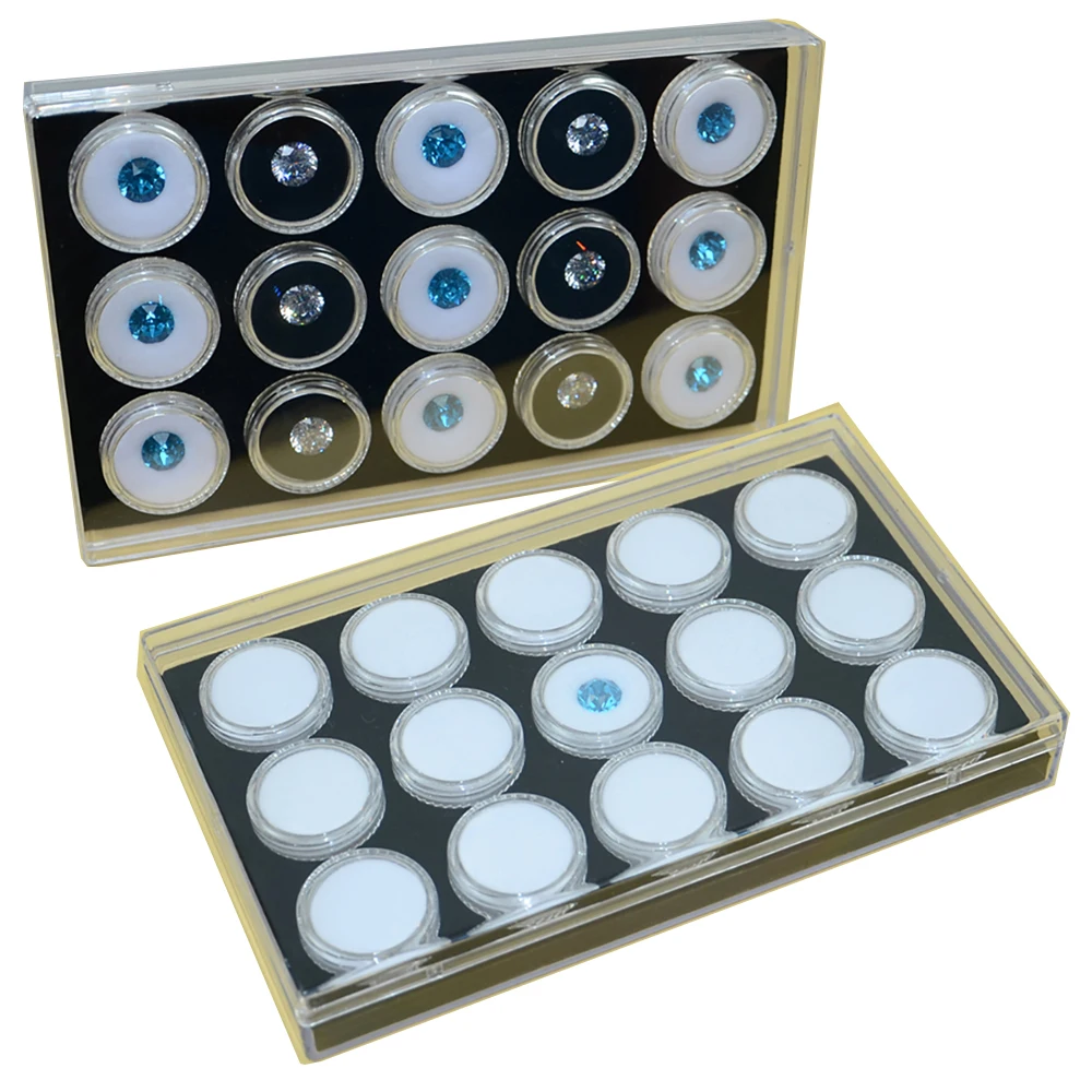 Wholesale 10pcs Loose Diamond Display Package Box Square Gem Stone Beads Pendant Earring Organizer Gemstone Gift Box Showcase