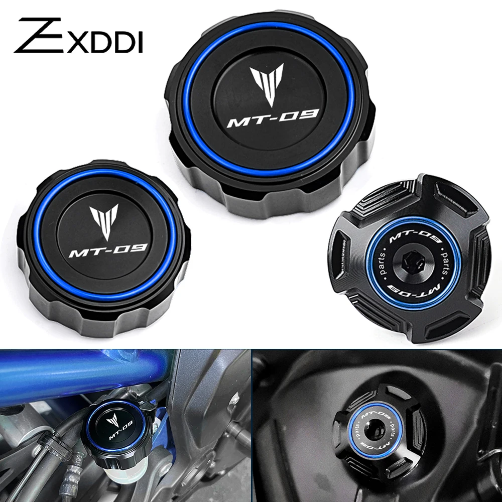 

For Yamaha MT 09 MT-09 MT 09 SP 2021-2024 2023 Motorcycle Front rear Brake Fluid Cylinder Reservoir Cover Engine Oil Filler Cap