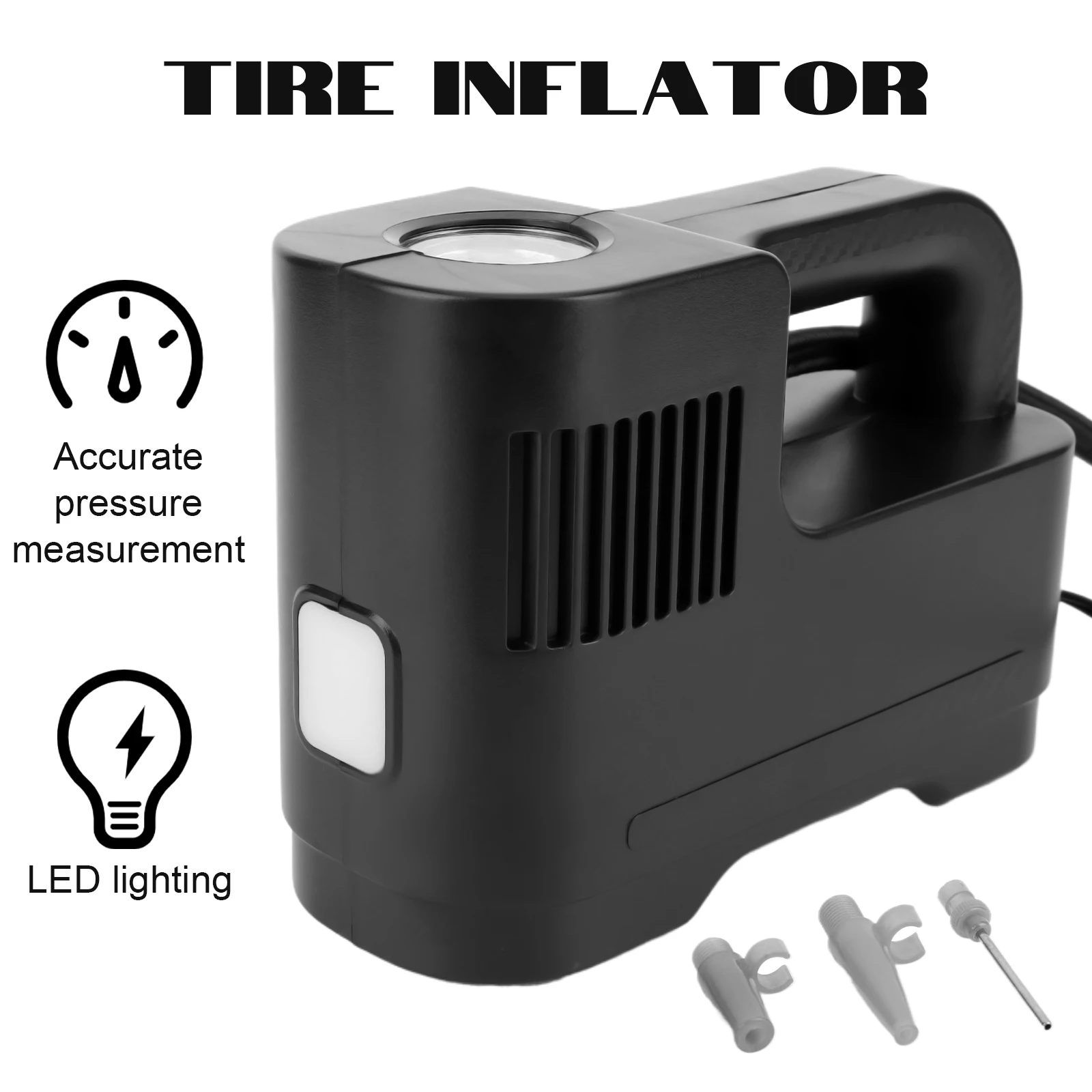 

Портативный автомобильный насос 150PSI с манометром, велосипедный воздушный компрессор, 12 В постоянного тока, автомобильный насос для шин для мотоциклов, шин