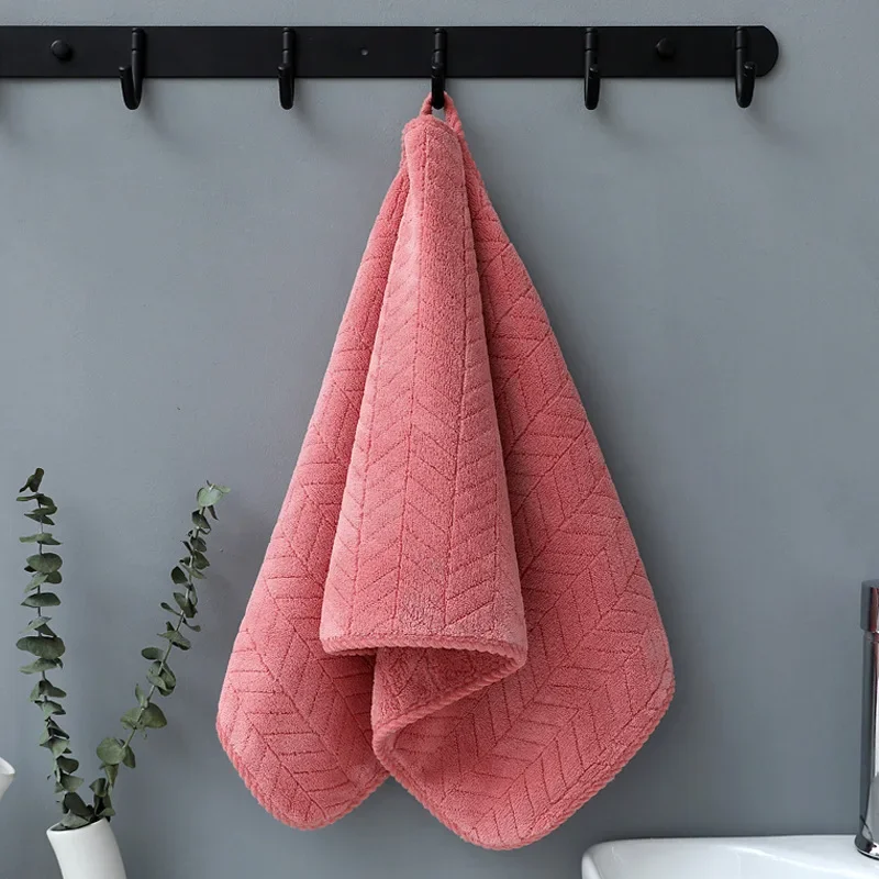 Thickened Coral velvet cotton bath towel increases water absorption adult bath towel soft affinity Household quick-drying