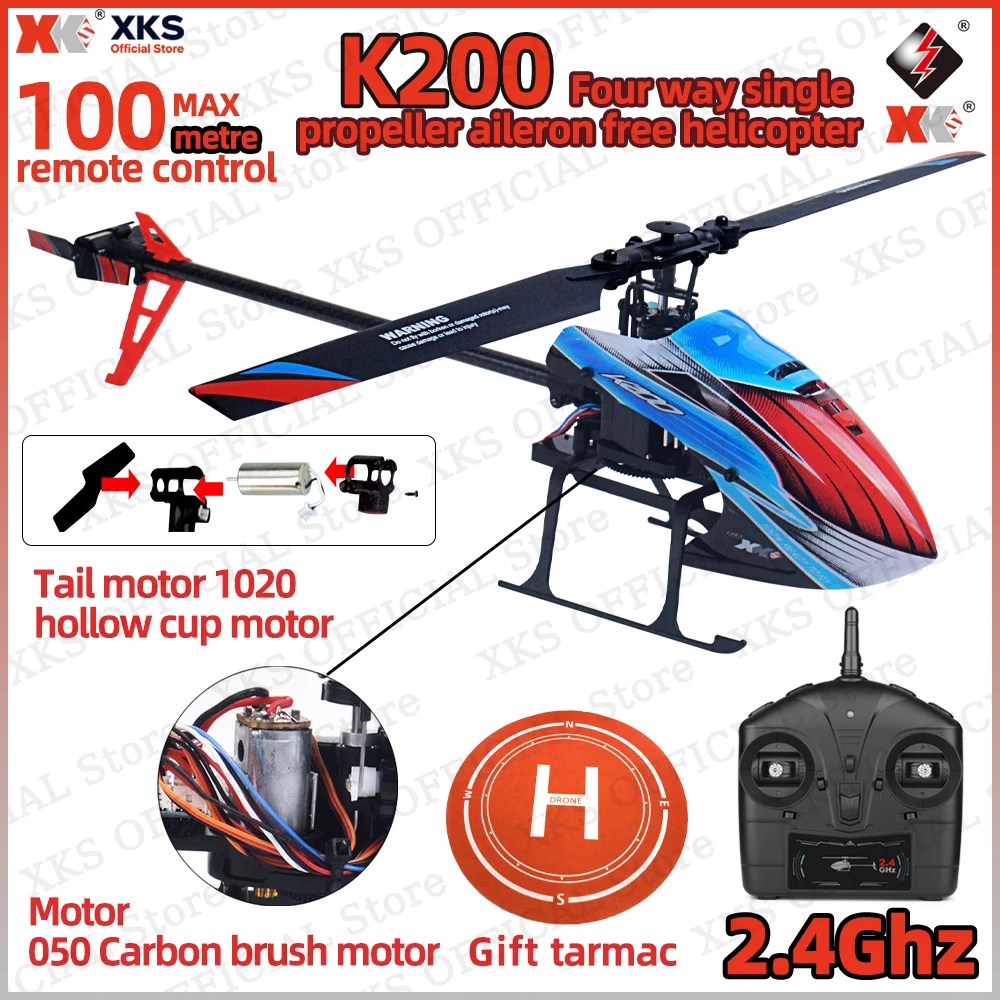 

XKS WLtoys K200 RC Вертолет 2,4 ГГц 4CH 6-осевой гироскоп с фиксированной высотой и одним лезвием Пропеллер с дистанционным управлением Игрушка в подарок для детей