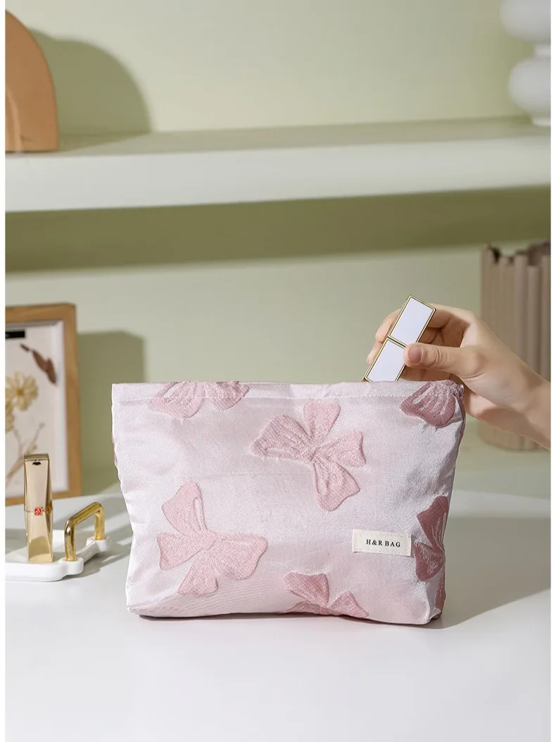 Makeup Bag Large Checkered Cosmetic Bag Capacity Travel Toiletry Bag Cute Makeup Brushes Aesthetic Accessories Storage Bag