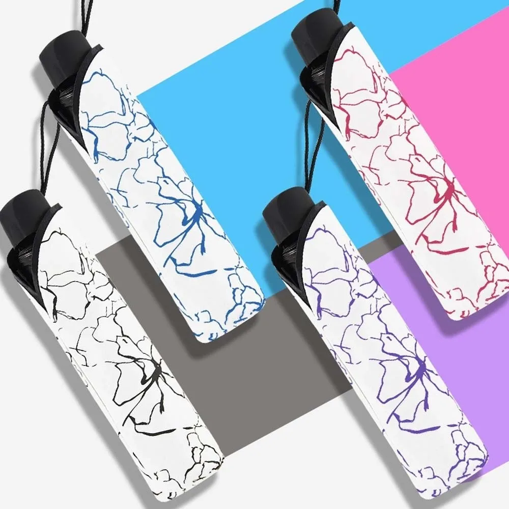 

Lightweight Hibiscus Printed Umbrella Flower Shaped Design 8 Bone Support Frame Dual-use Folding Umbrella Thickened High-end