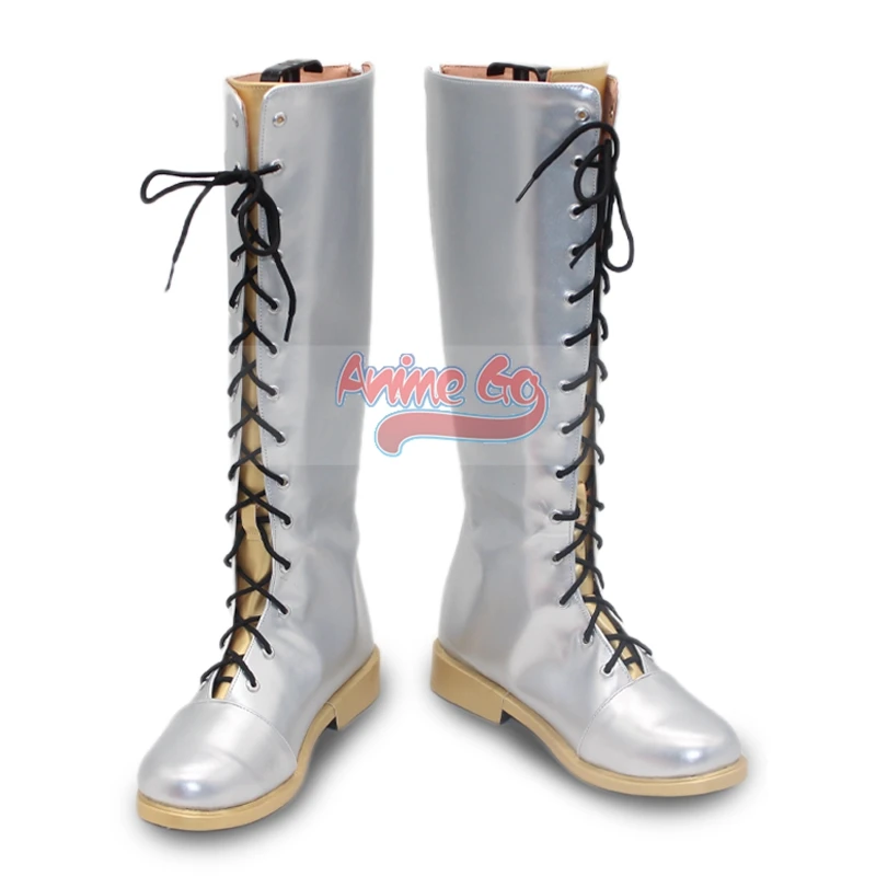 Rumi Mira Zoey Cosplay Schuhe Damen Weiß und Gold Stiefel Chinesische Größe