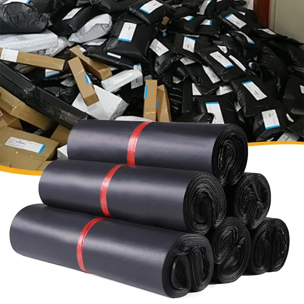 Bolsa de embalaje exprés negra, bolsas de sobre gruesas de plástico, autoadhesivas, impermeables, autoselladas, Universal, 100 Uds.