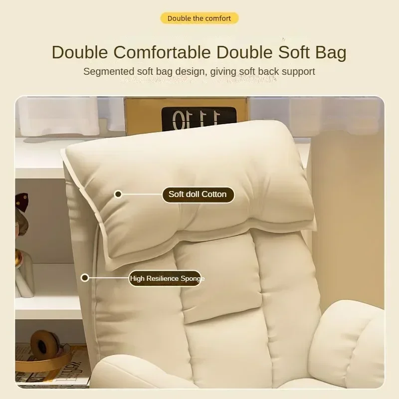 كرسي ألعاب كرسي مكتب مريح ناعم ومريح 4D مسند ذراع قابل للتعديل مسند الرأس للنساء 160 ° كرسي الاستلقاء المسطح 2 #5