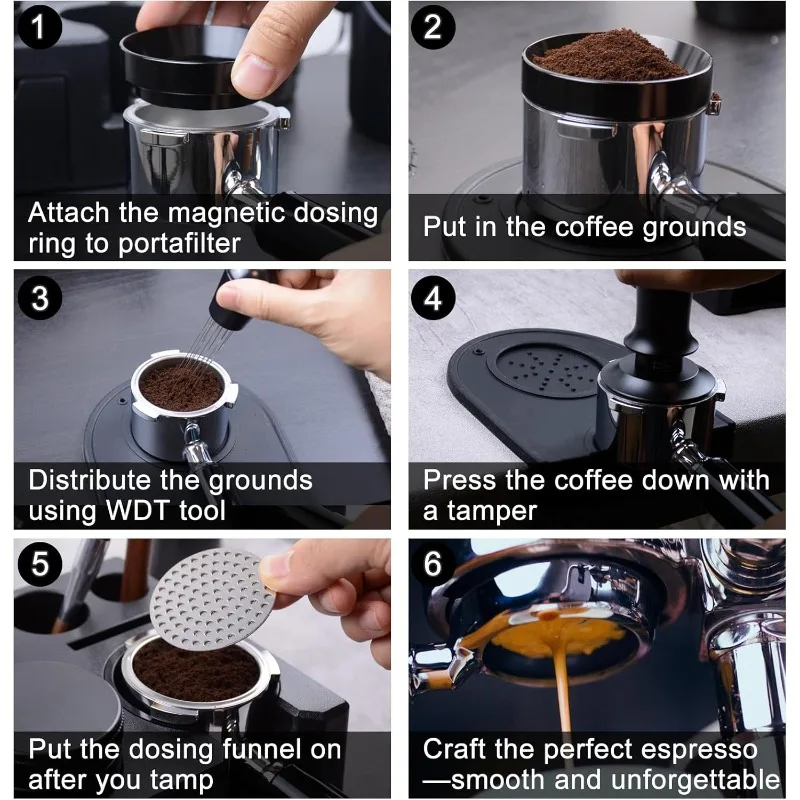 Italian coffee machine powder press with graduated powder cloth coffee filter cloth powder fan group set