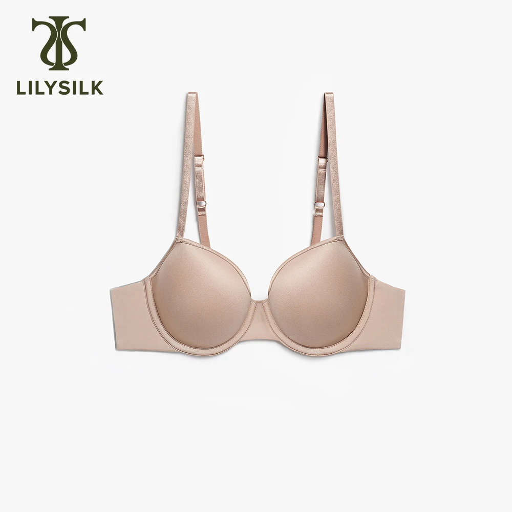 LILYSILK Silk Bra for Women Plus Size Perfect Shape Tagless Adjustable Straps Underwired Bra Push Up Underwear Free Shipping