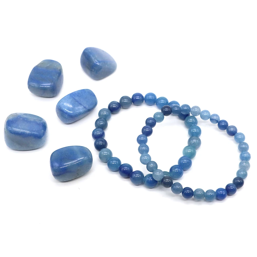 Natural Stone Bracelet Blue Aventurine Crystal Elastic Cord Jewelry Gems Lovers Woman Yoga Relief Gift 4 6 8 10mm Bead Wholesale