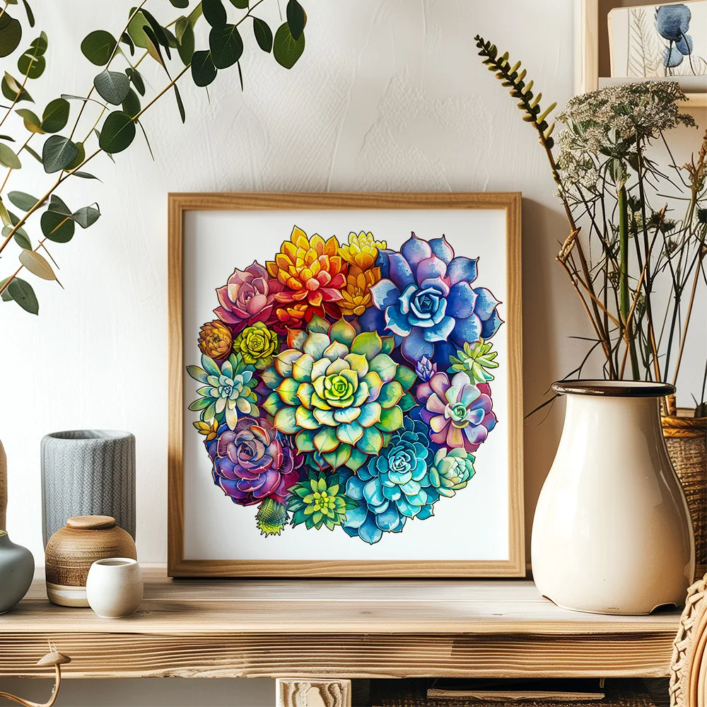 لغز خشبي نبات عصاري ، لعبة تعليمية محمولة ، نشاط عائلي ممتع ، تخفيف التوتر ، التنمية الفكرية