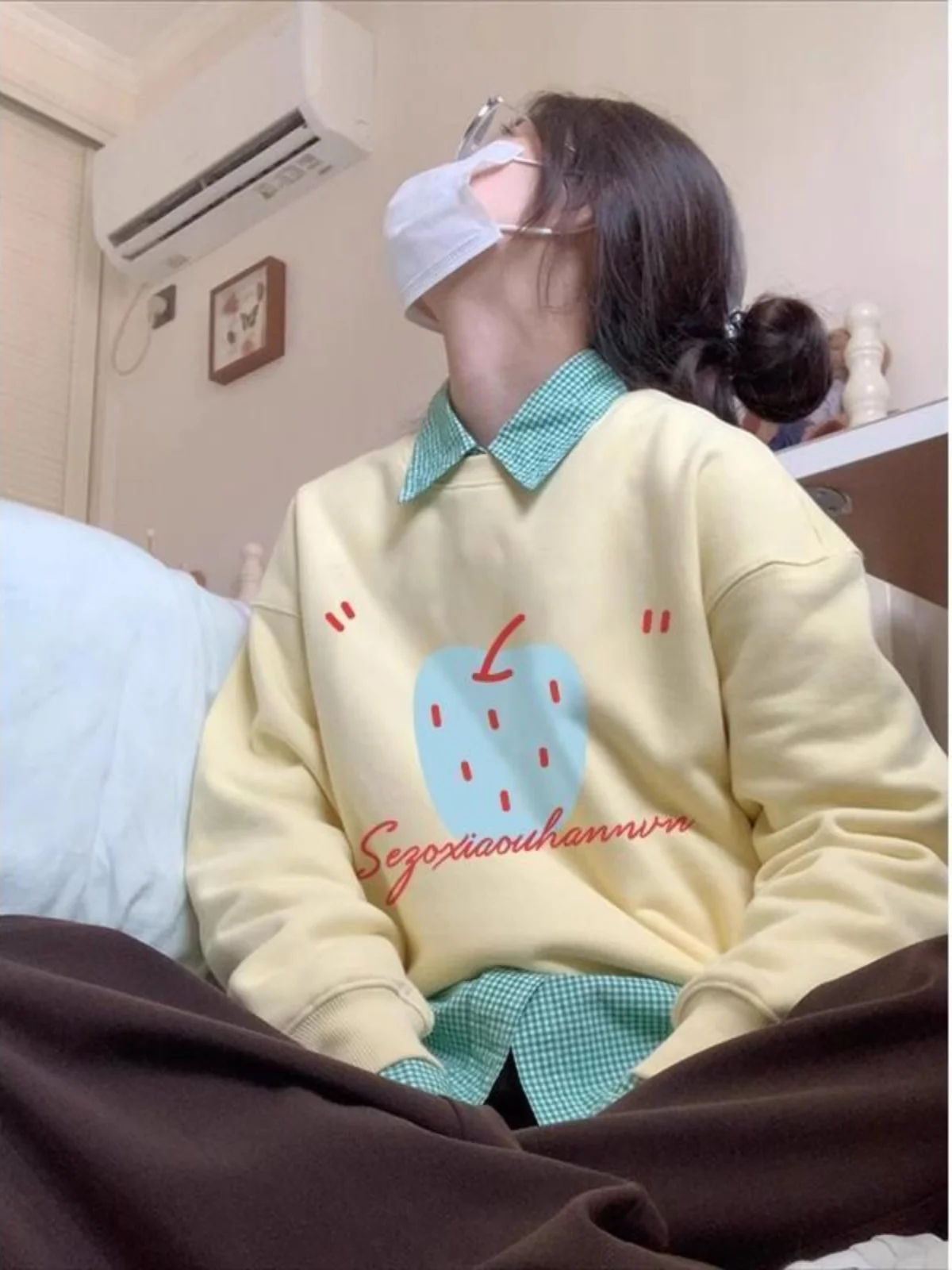 

Новый женский свитшот оверсайз с круглым вырезом, желтый, повседневный, осенне-зимний, утепленный флисом, свободного кроя, модный, в уличном стиле