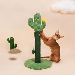 Poste rascador de sisal para gatos pequeños interior – cactus verde