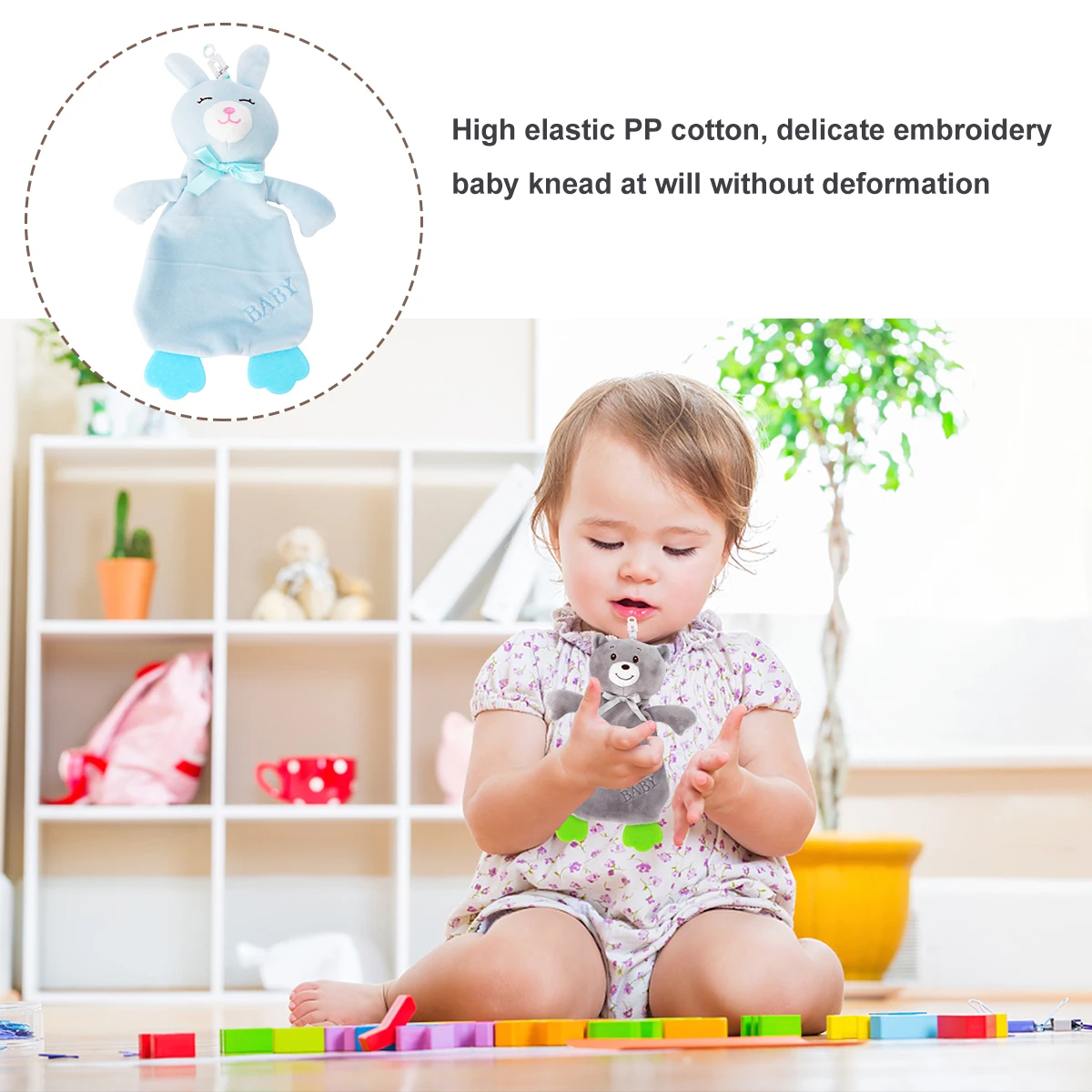 

Baby Towels Soothing Cartoon Animal Pacifying Appease Appeasing Toy Gum Blue Saliva Child