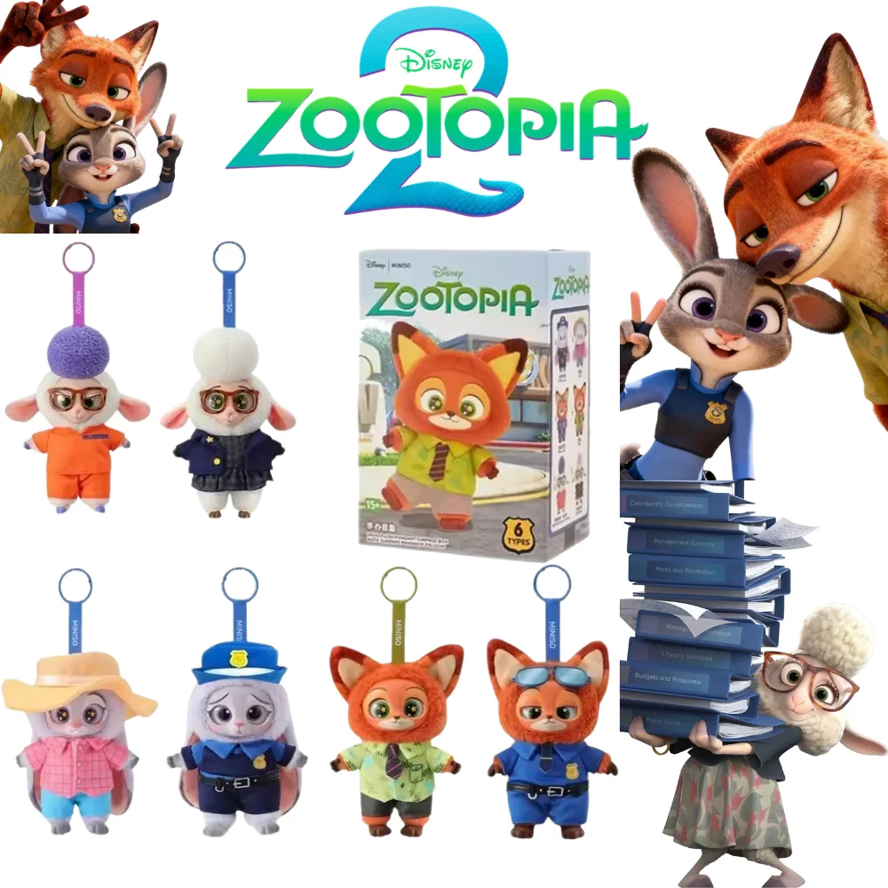 

Disney Zootopia 2026, новая слепая коробка, Джуди Ник, персонаж мультфильма, виниловый плюшевый кулон, модные игрушки, подарок