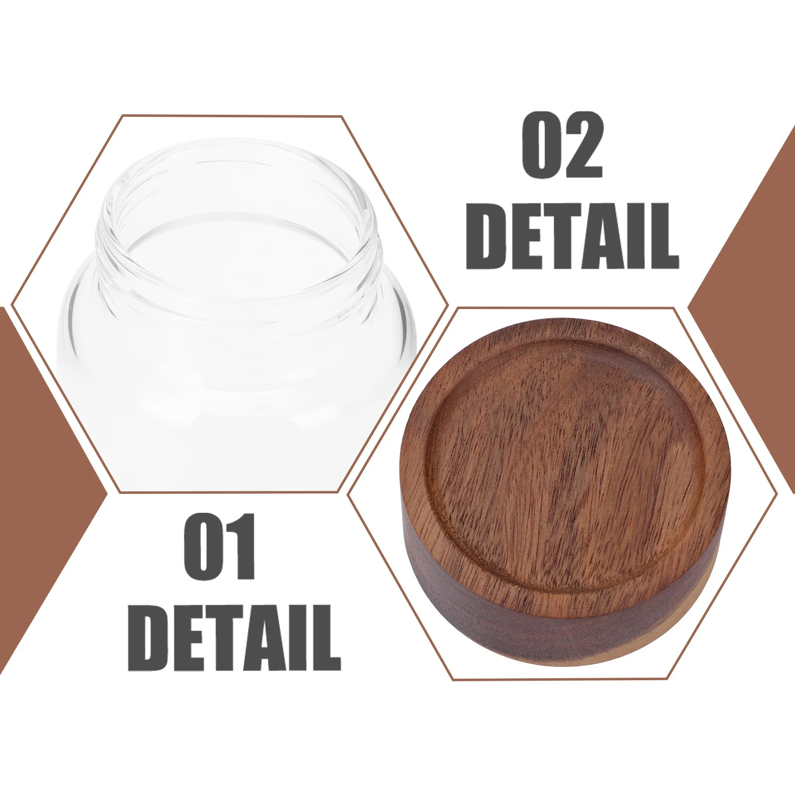 

1pc Glass Tea Storage Jars Food Containers Wooden Lids Coffee Nuts Powder Kitchen Storage Jar Container Glass Food