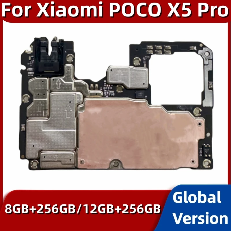 Motherboard for Xiaomi-POCO X5 Pro, Unlocked 5G Mainboard, 256GB Main Board, Global Version, Google Playstore Installed