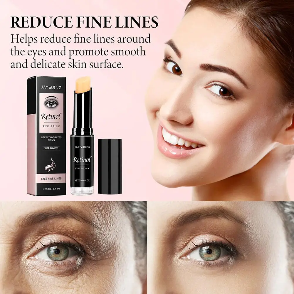 Retinol Eye Cream Stick Moisturizing Fade Fine Line Repair Fade Fine Eye Line Anti-wrinkle Anti Puffiness Brightening Eye Care