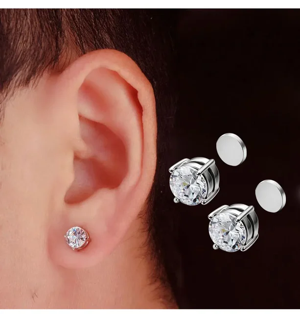 2 SZTUK Magnetyczne klipsy do uszu Kolczyki sztyfty bez przekłuwania Silny magnes Fałszywy piercing Kobiety Mężczyźni Biżuteria Klipsy Kolczyki dla dzieci Dziewczynki