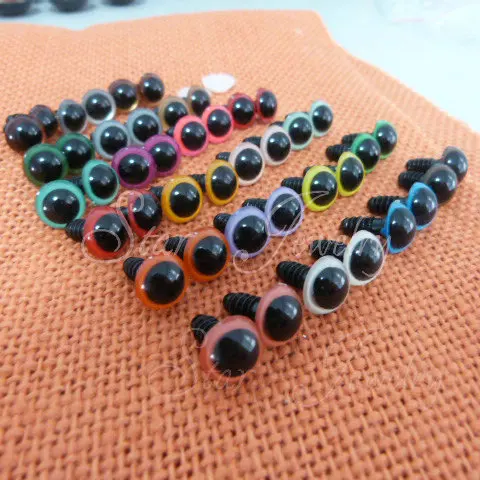 

100pcs 20mm plastic toy eyes with washer color by randomly