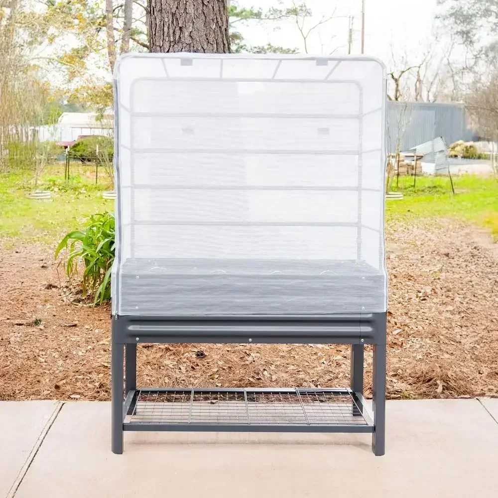Mesh Garden Cover System or 2x4ft Elevated Garden Bed with 4-in-1 Trellis and Cover (Plants and Bed Not Included)