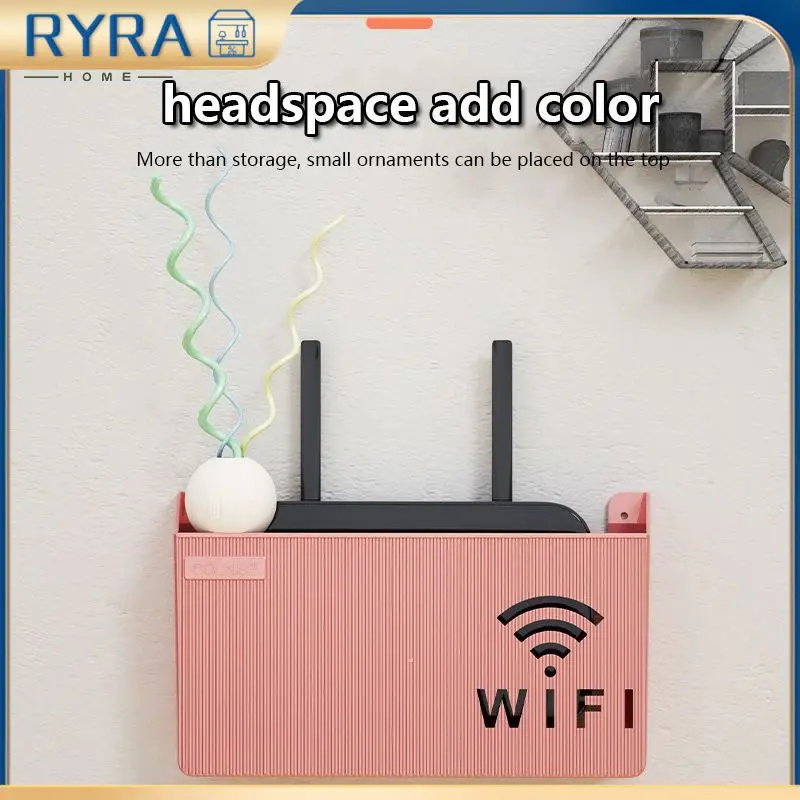 Router Storage Box Wireless Wifi Wall Hanging ABS Plastic Organizer Box Cable Power Bracket Router Organizer Box Cable Storage