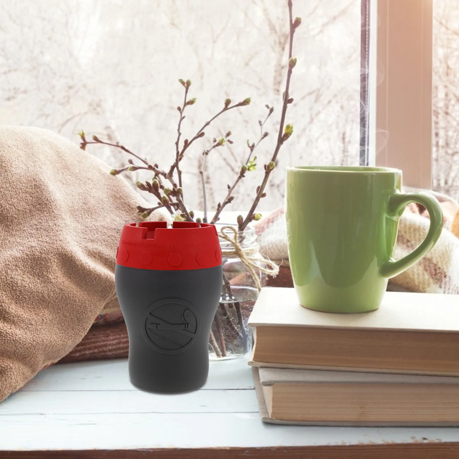 

Creative Ashtray Silicone Portable Cigarette Holder For Car Home Truck Outdoor Use With Lid Windproof Anti-Slip Design