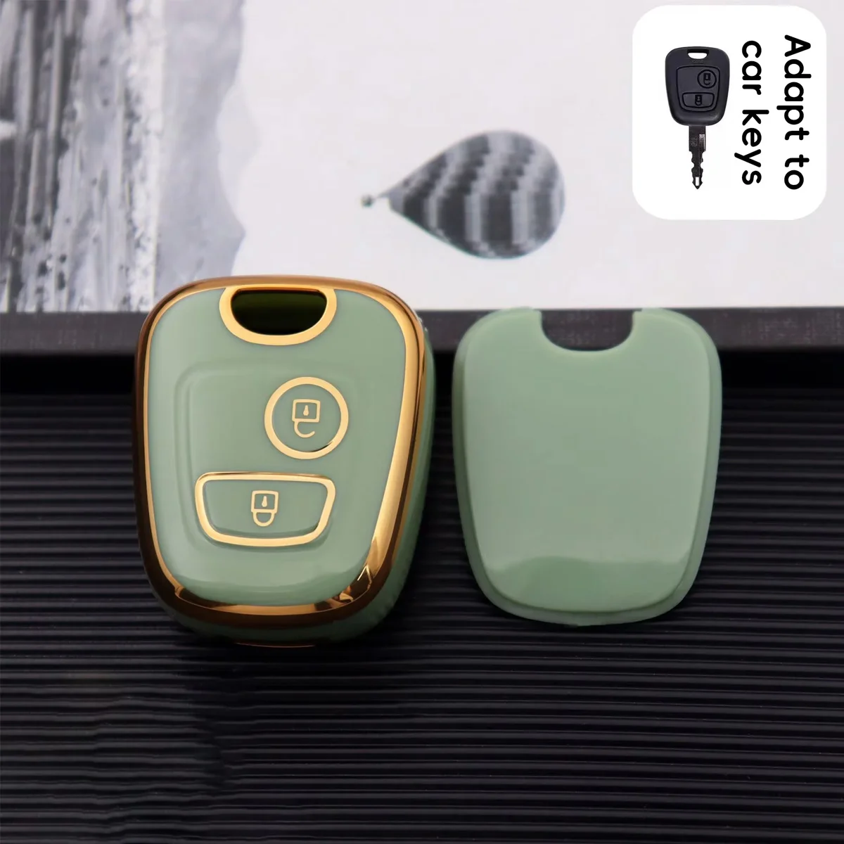 Suitable for Peugeot 307/206/207, TPU car remote key shell/key ring