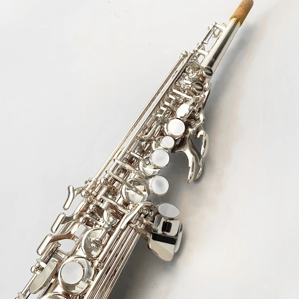 Silver 82 professional soprano saxophone B flat manual one-to-one carved pattern instrument sax soprano high quality