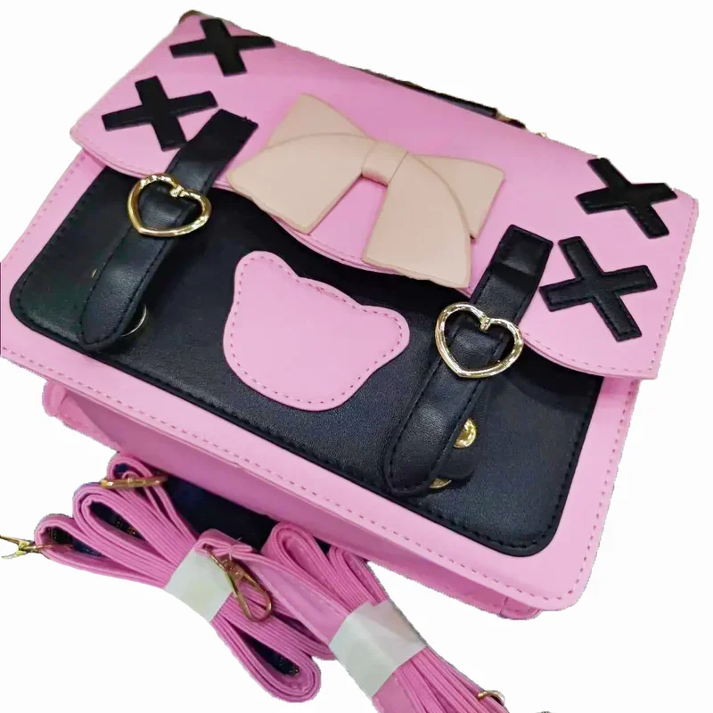 Xiuya Harajuku Lolita Shoulder Bag Women Japanese Kawaii Bowknot Female Messenger Bag Cute Womens Handbag 2021 Satchel Pouch