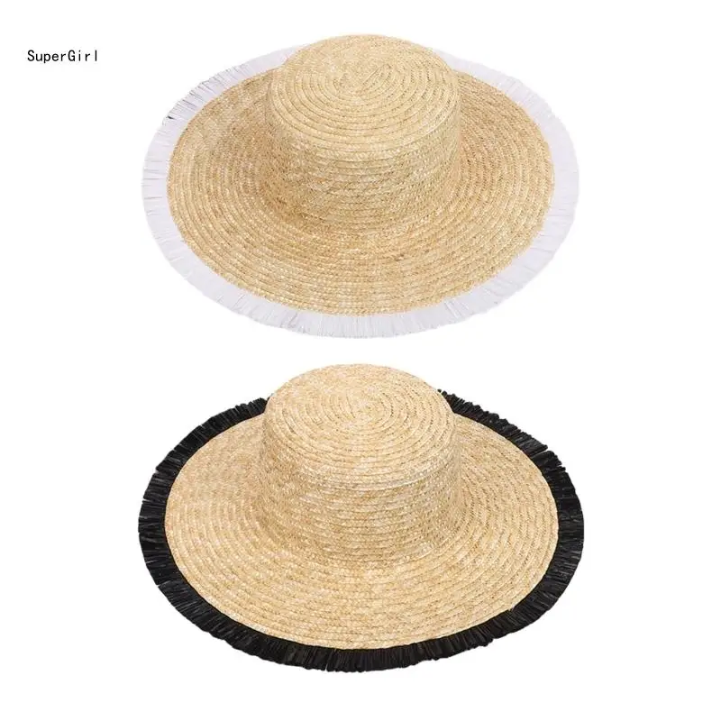 

Handwoven Bonnet Hat Female Sun Hat Victorian Straw Hat Elegant Photo Headdress J78E