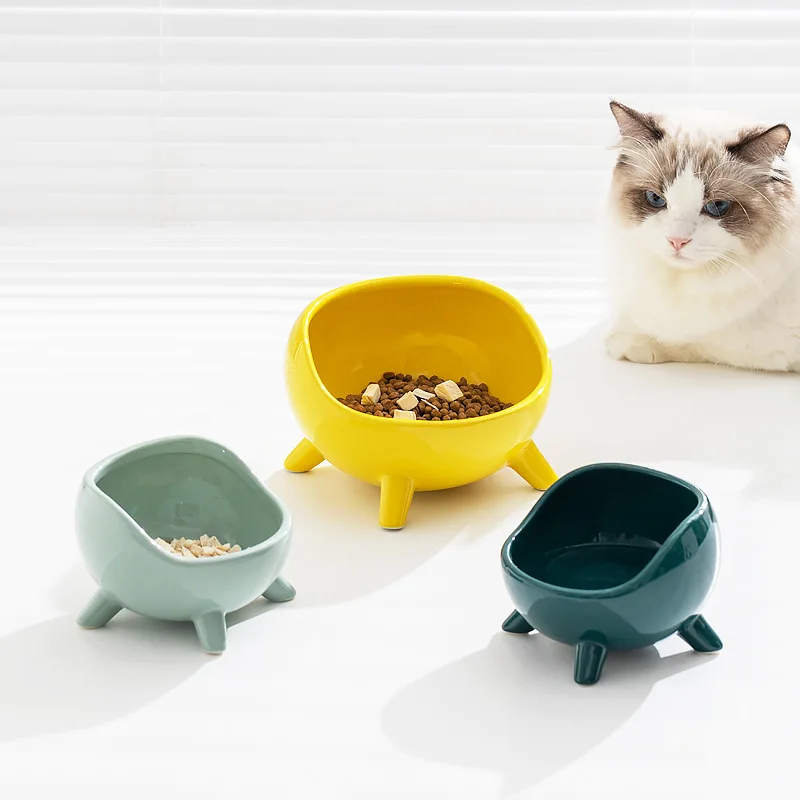 

Cervical Spine Protection Cat Bowl, Non-Slip Pet Feeding & Water Dish, Splash-Proof Design