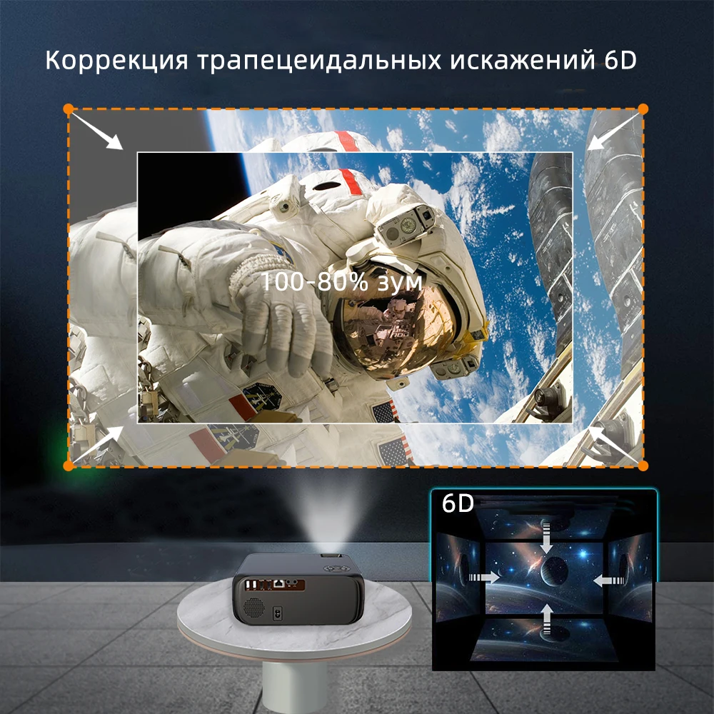 Zhuozhen CR7 TD97 14000 Lumens Vintage Basic Projector Full HD 1080P Manual Focus Beamer For Home Use and Android System