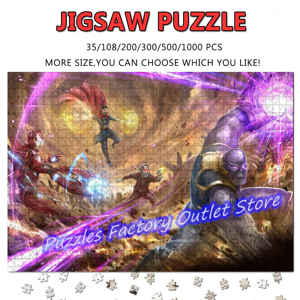 

Infinity War Disney Movies Puzzle 108/200/300/500/1000 Pieces Iron Man Tony Stark Superhero Jigsaw Puzzles Decompress Toys