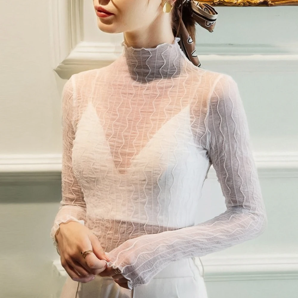Cheap Discounted Price T Shirt Edge Slim Stretch T Shirts Tops Women Ruched Long Sleeve Elegant Top Cropped Streetwear Clothes