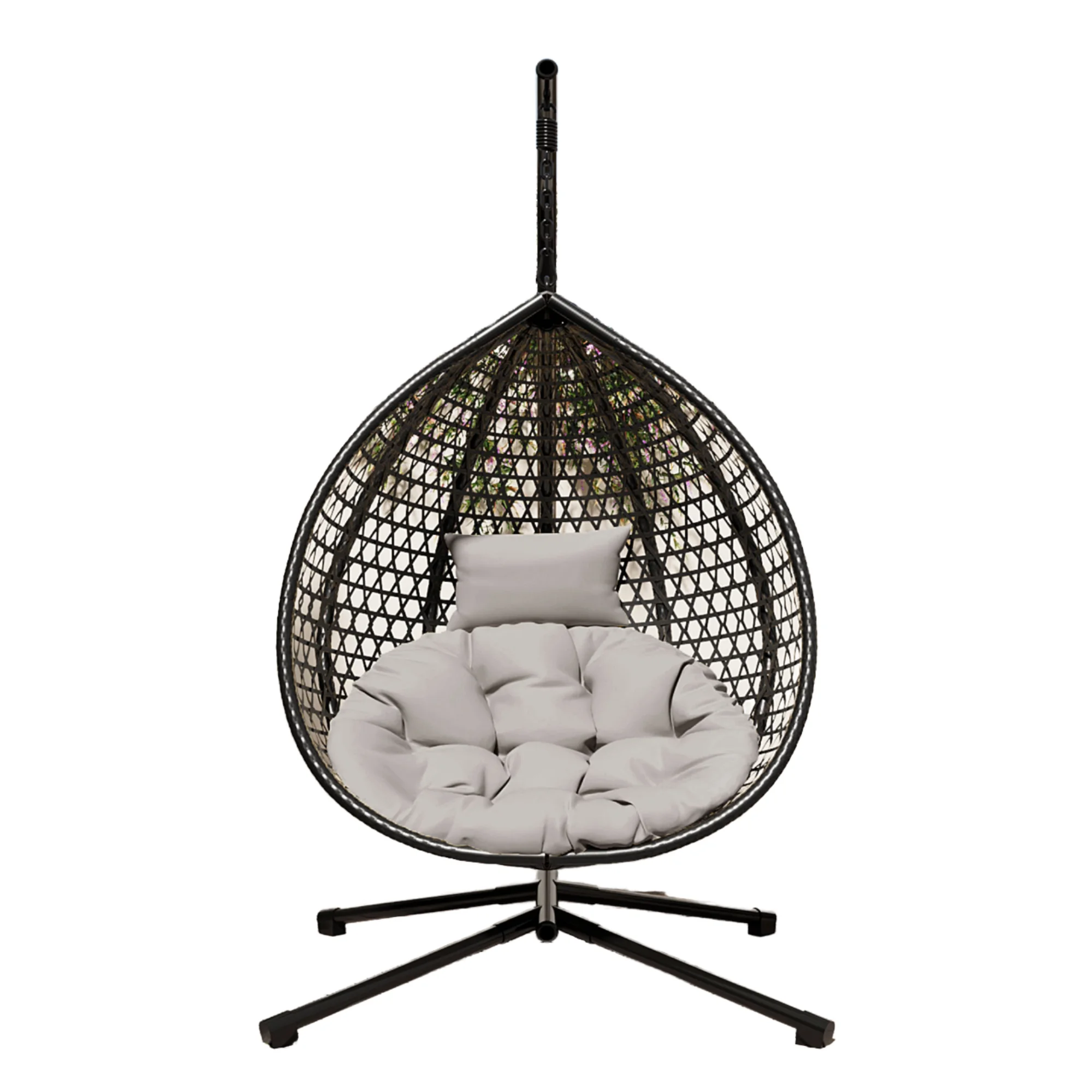 

Hot Selling Outdoor Patio Furniture Garden Balcony Foldable Egg Shaped Mail Packing Rattan Rope Basket Hanging Swing Chair
