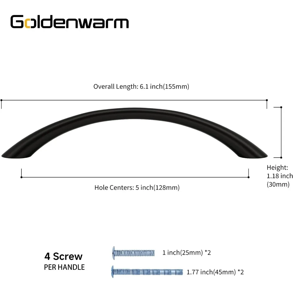 Ручки шкафа из матового черного цинкового сплава, 5 дюймов от центра до отверстия, 25 шт. в упаковке для ящиков комода, прочные ручки для фурнитуры