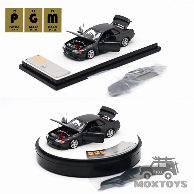 PGM 1:64 R32 Metallic Grey Full Open Car doors /hood Can be opened & closed Limited999 Diecast Model Car