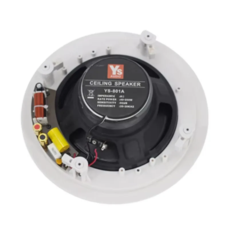 8-inch ceiling speakers rated at 50W for audio enhancement in small spaces