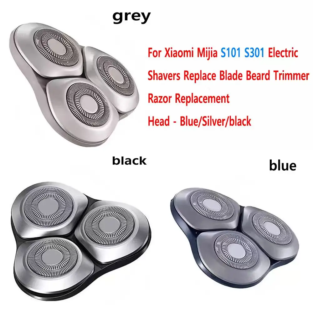 Cuchilla de Repuesto para Afeitadoras Eléctricas Xiaomi Mijia S101 S301, Recortadora de Barba, Cabezal de Repuesto para Maquinilla de Afeitar - Azul/Plateado/Negro ﻿