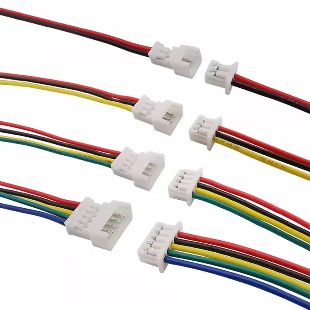 10 Pairs Mini Micro JST 1.25mm Pitch Connectors - 2/3/4/5/6-Pin Male & Female Plugs with Wire Cables for Versatile Use