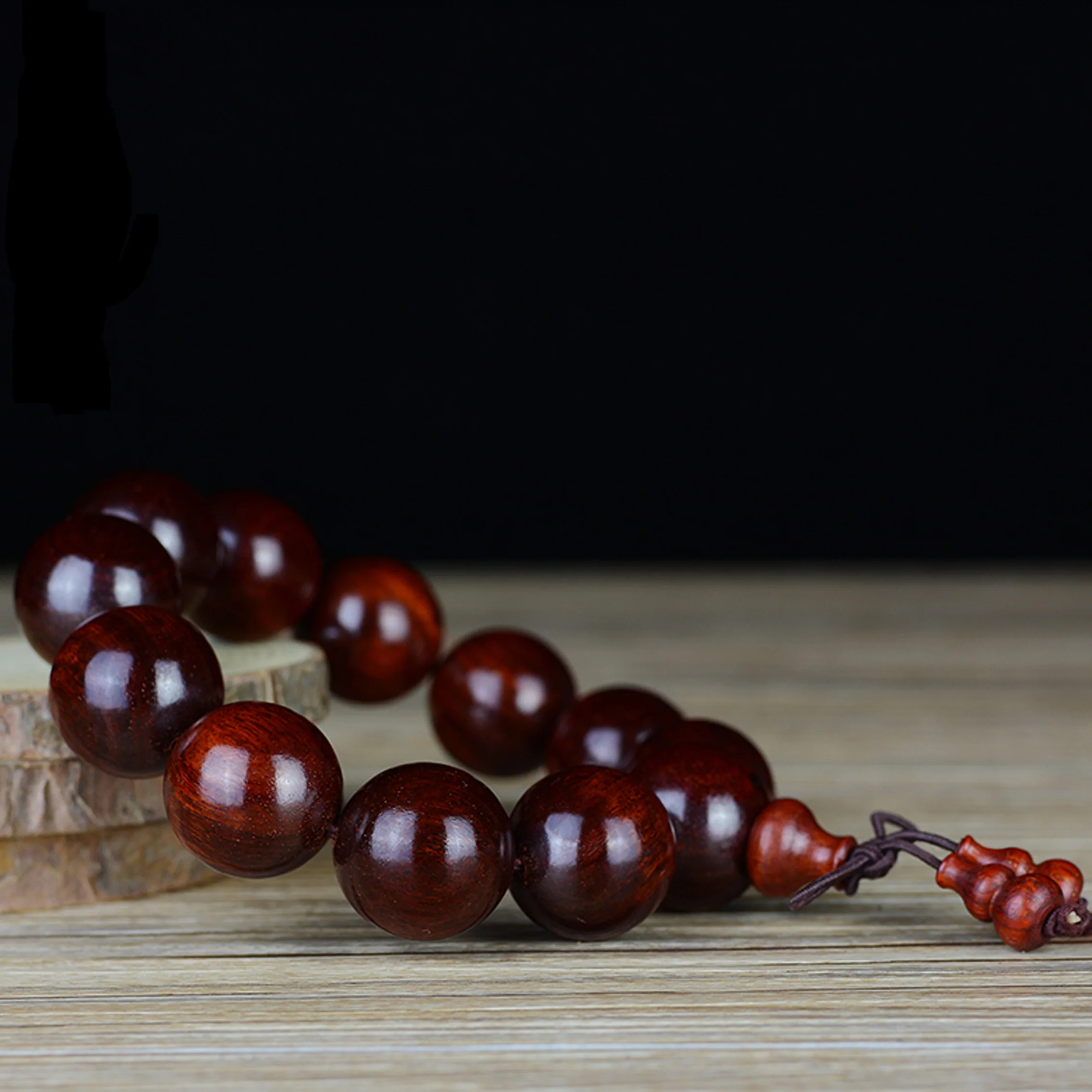 Natural African Lobular Red Sandalwood Tibetan Buddhist Scriptures Large Beads Bracelet Rosary