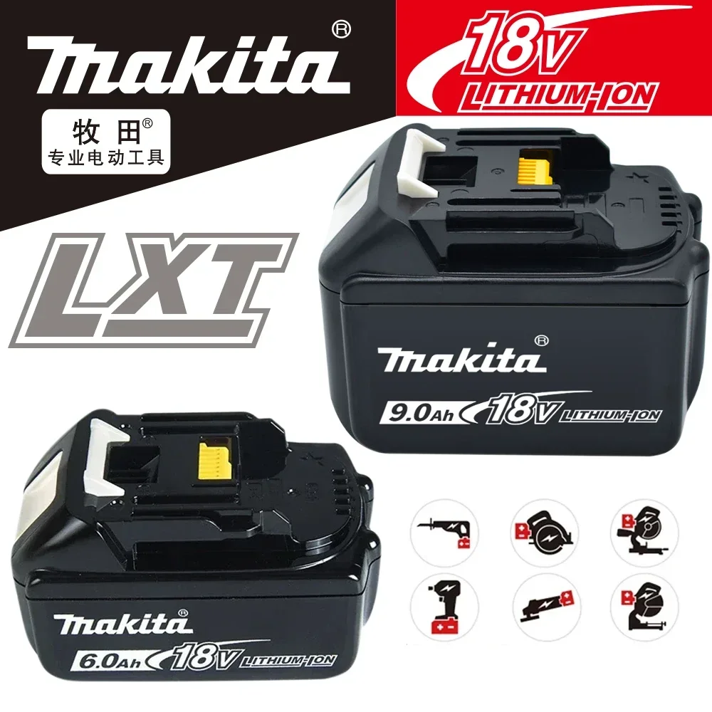 Makita 18V 9000mAh Rechargeable Power Tools Battery With LED BL1830 BL1850 BL1860 Battery Charger Set With Working Light