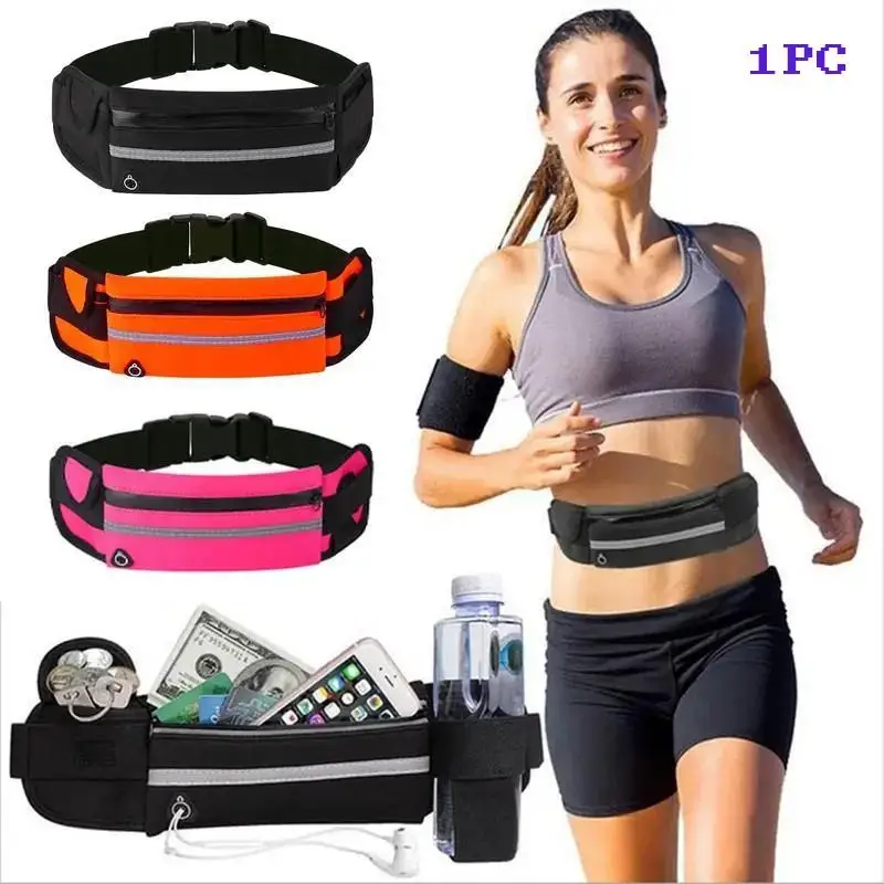 

Unisex adjustable sports waist bag for men and women, suitable for running and hiking, waterproof waist bag, mobile wallet, key